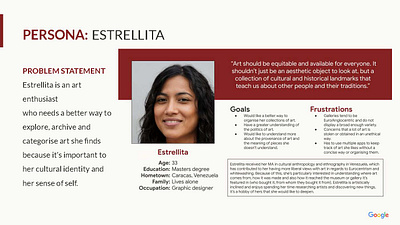 PERSONA: ESTRELLITA persona ux design webdesign