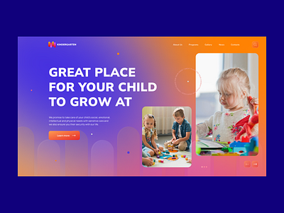 Kindergarten children design illustration ui ux web site webdesign