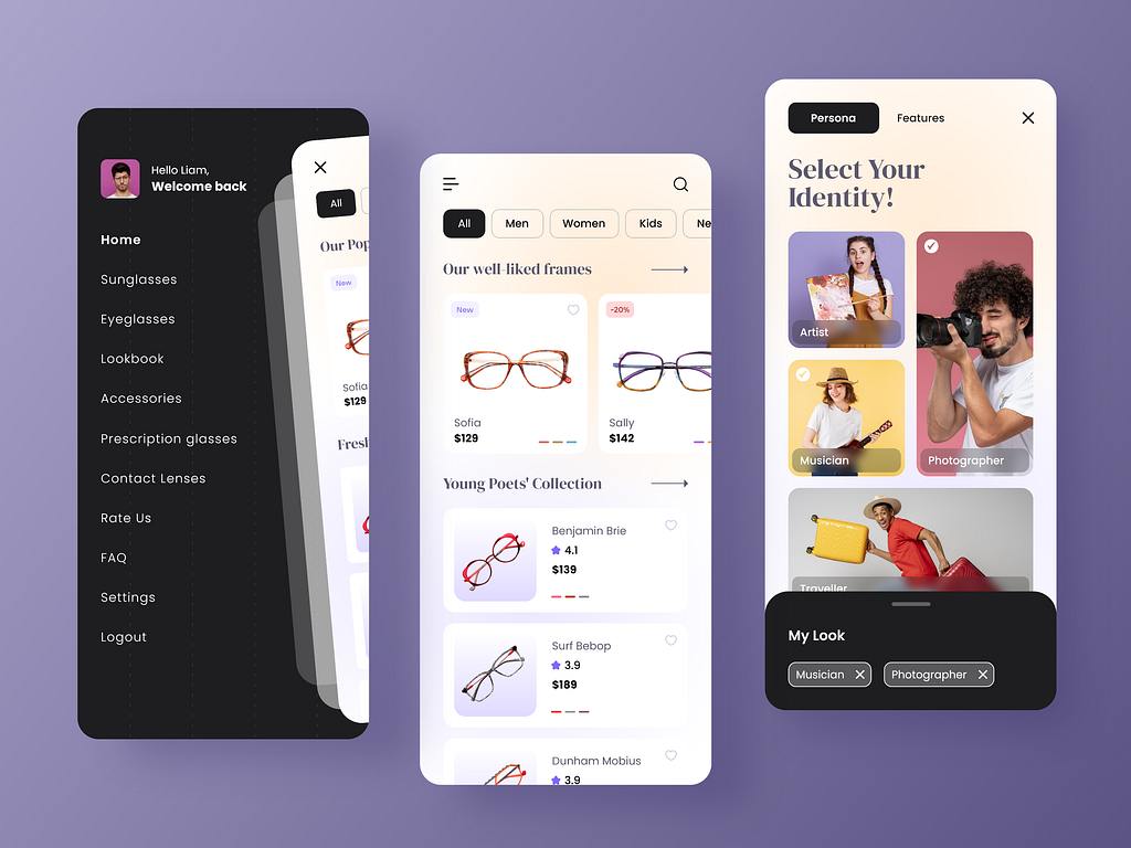 Eye-Wear App by CMARIX on Dribbble