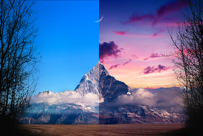 Mountain | DAY | EVENING mountains photo manipulation photoshop