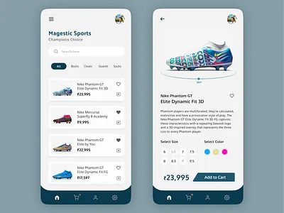 Football Store Mobile UI app branding concept design illustration mobile mobile ui ui user experience userinterface