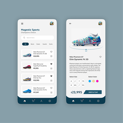 Football Store Mobile UI app branding concept design illustration mobile mobile ui ui user experience userinterface