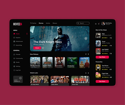 Movie Web UI app concept design illustration movie ui user experience userinterface web ui