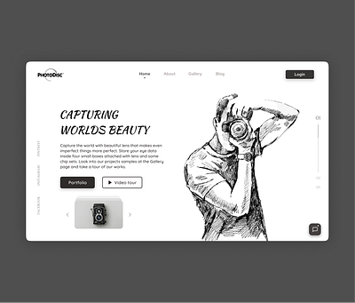 Photography Web UI app concept design illustration landing page photography ui user experience userinterface web ui