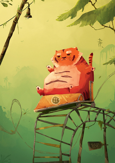 Rollercoaster character design illustration