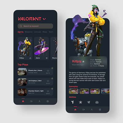 Valorant Mobile UI app branding concept design illustration mobile mobile ui ui user experience userinterface valorant