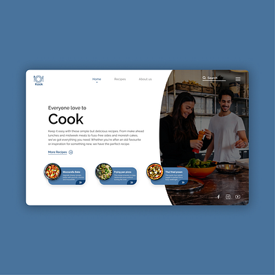 Food Recipe Web UI app concept design food illustration landing page ui user experience userinterface web ui