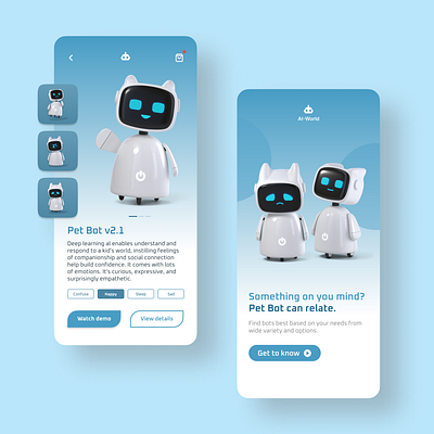 AI Robot Mobile UI ai app artificial intelligence concept design illustration mobile mobile ui ui user experience userinterface