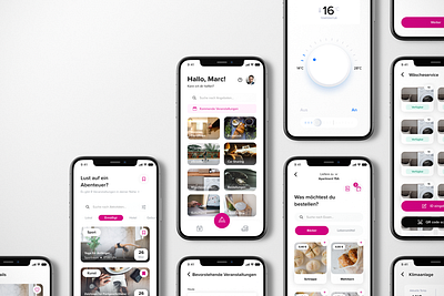 Apart Luise • Hotel Management App app automate development hotel hotel app management mobile pink smart ui ux