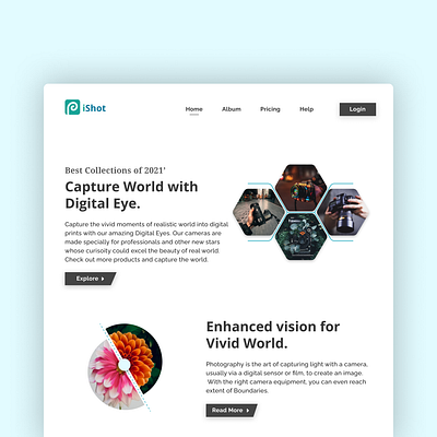 Photography Website Design app concept design illustration photography ui user experience userinterface web ui website