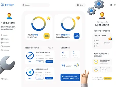 Dashboard for technical education service dashboard design ui uiux design ux
