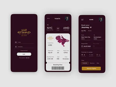 Flight Ticket Mobile UI app branding concept design illustration mobile ui ui user experience userinterface