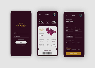 Flight Ticket Mobile UI app branding concept design illustration mobile ui ui user experience userinterface