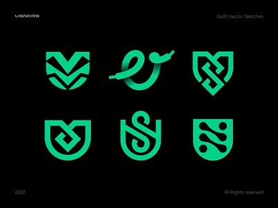 USNKRS - Draft Vector Sketches icon logo logodesign logotype monogram shoelaces sign sneakers snkrs symbol u letter us