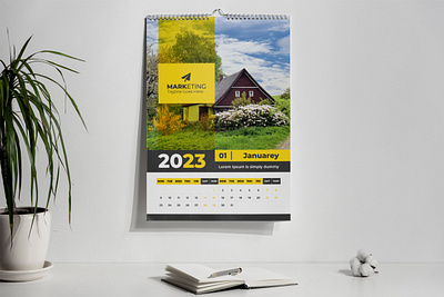 New year Wall Calendar 2023 template 12 months included branding business flyer business leaflet template calendar corporate flyer design desk calendar flyer design ideas illustration leaflet design templates logo real estate flyer stationery wall calendar 2023