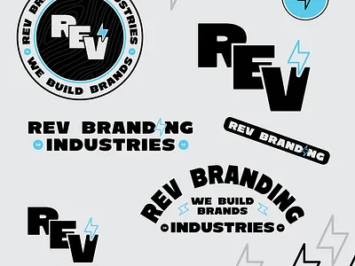 REV Branding Industries Re-Brand Concept #1 agency bolt branding design illustration lighting logo logo design logodesign type typography vector