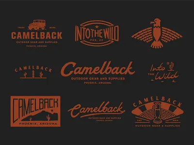 CAMELBACK BRAND KIT 4x4 apparel apparel brand brand identity brand kit branding camping classic clothing brand design fashion graphic design illustration lockups logo off road outdoor outdoor gear outdoors vector