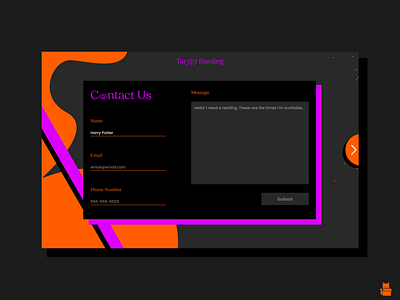 DailyUI 028 - Contact Us contact contact us contact us design contact us page contact us ui contact us ux dailyui dailyui028 design product design tarot ui ui design us ux ux design