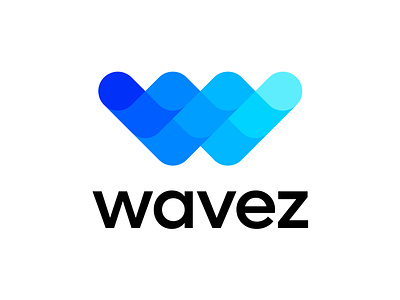Wavez logo concept ( for sale ) blockchain branding crypto fintech flow flowing geometric icon liquid logo monogram ocean sea technology w water wave waves waving ww