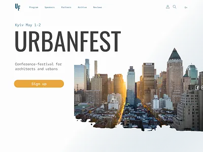 Landing hero for Urbanfest design landing landing page ui uiux design ux