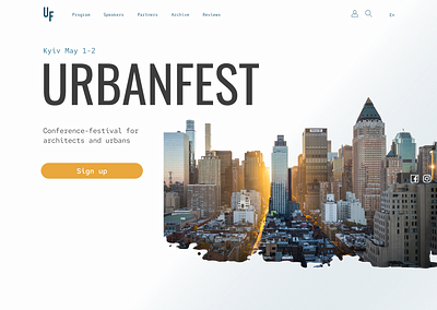 Landing hero for Urbanfest design landing landing page ui uiux design ux