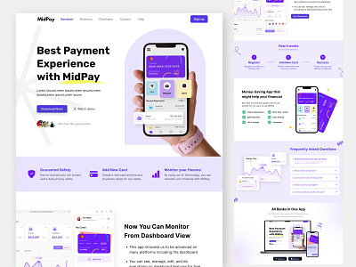 MidPay - Finance Money-Saving Landing Page Design bank design figma finance finance website finance website design insipiration design inspiration landing page landing page design money saving ui ui design ux ux design website