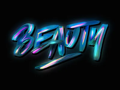 Beauty beauty blue composition experimental illustration lettering neon