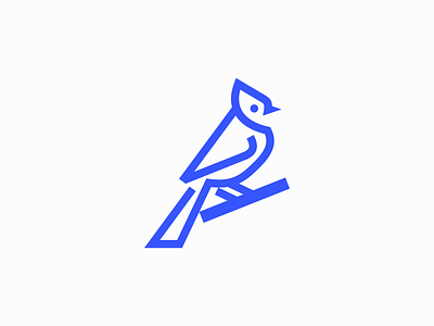 Line Art Blue Jay Logo animal bird blue jay branding cute design flat geometric identity illustration lines logo mark nature original premium sports symbol vector wings