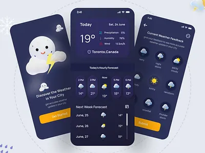 Weather App Design app design digital ecommerce footer forecast header illustration landing page mobile new noteworthy popular responsive ui ui design ux ux design weather weather app website