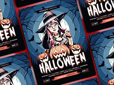 Halloween - Flyer | Poster | Invitation Template canva canva template halloween bash halloween concert halloween festival halloween flyer halloween invitation halloween invite halloween party halloween poster halloween template