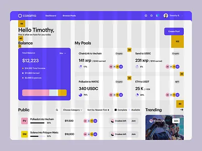 Casama | Dashboard Grid bazen agency bitcoin blockchain crypto crypto app crypto desktop app crypto mobile app crypto ui crypto wallet cryptocurrency dashboard defi ethereum finance fintech mobile dashboard saas ui ux web3