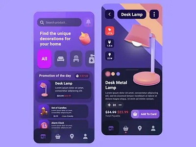 Mobile Furniture Store Design With Blender 3d images 3d 3d app app blender app blender lamp branding design furniture furniture store furnitures graphic design illustration lamp lamp store mobile furniture store motion graphics procuct design ui ux