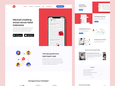 ChatAja Landing Page chat chat aja chat app design landing page mobile app social commerce ui