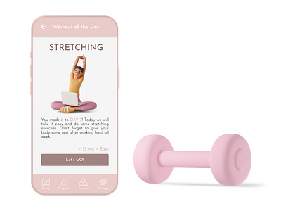 #DailyUI 062 - Workout of the Day 100daysofui app branding dailyui dailyui 062 dailyui 62 design designchallenge dribbblechallenge illustration stretching ui uichallenge ux workout workout of the day yoga