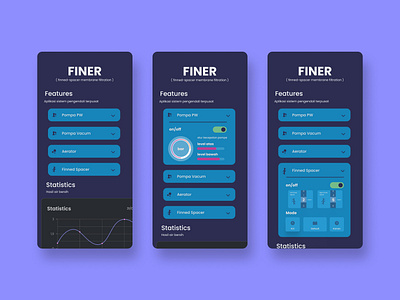 UI App Control Machine app black blue bubble competition dark tone design innovation iot machine mine pertamina ui ux