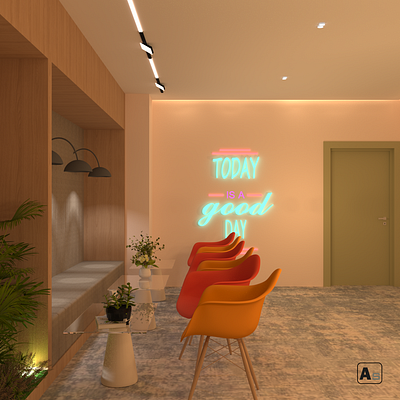 Breakout Area Design #ampecstudio Modern breakout design 3d 3d design interior design