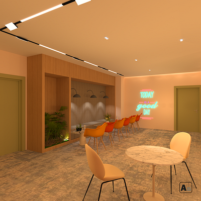 Breakout Area Design #ampecstudio Modern breakout design 3d design ampecstudio architect interior design