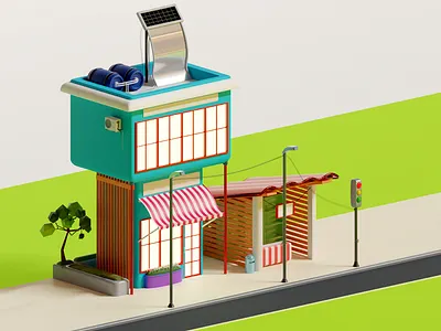 Street Modeling 3d bl blender cartoon colors design graphic design illustration illustrator motion graphics ui vector