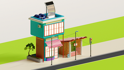 Street Modeling 3d bl blender cartoon colors design graphic design illustration illustrator motion graphics ui vector