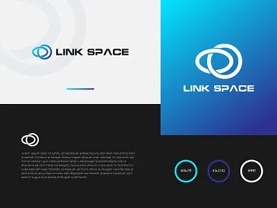 Link Space Minimalist Logo blue branding cloud create creative identity link logo inspirations logo mark mars minimal mission security sky space station tech technology vector world