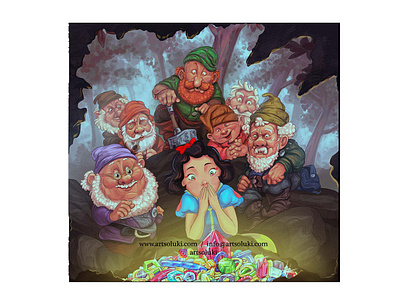 Snow White and The Seven Dwarfs characterdesign childrensbooks childrensillustrator illustration illustrator