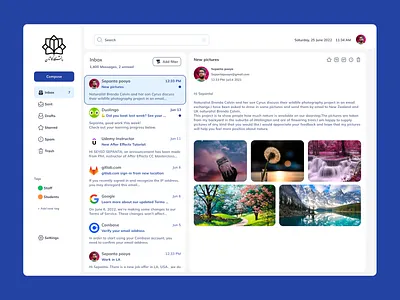 Kashan university Email system redesign email iran kashan nature pouya sepanta sepantapouya ui