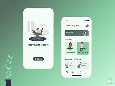 Meditation App app application calm design meditate meditation mind mindfulness mindfulness mobile ui ux yoga