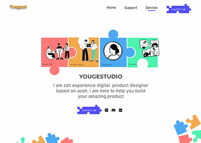 portofolio web page with puzzle style puzzle ui uiuxdesign webdesign