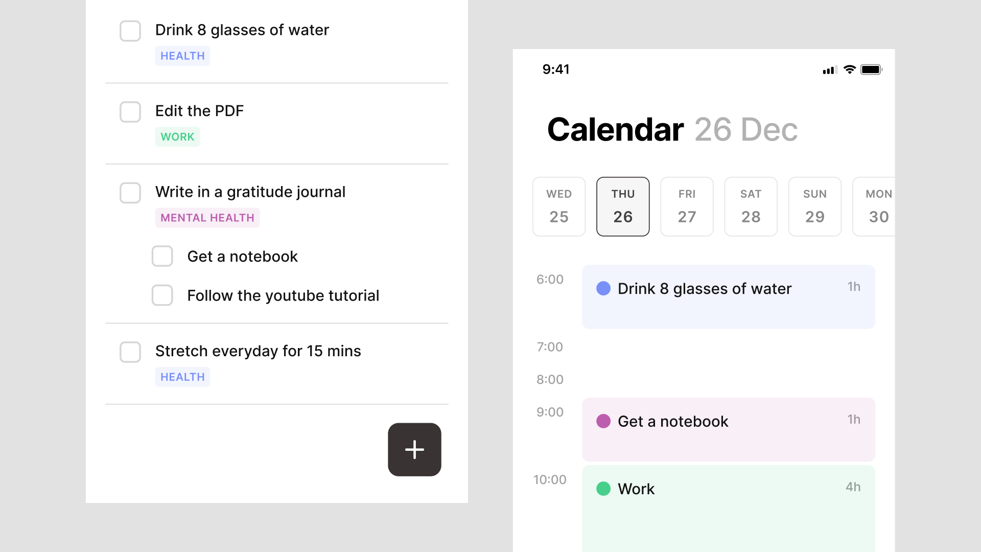 Todo List calendar gtd notion task todo list