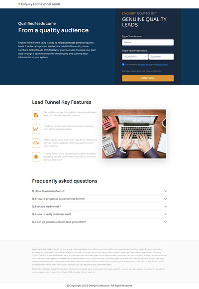 Enquiry Form Funnel Lead Generation facebook lead google lead inquiry form lead lead lead generatin