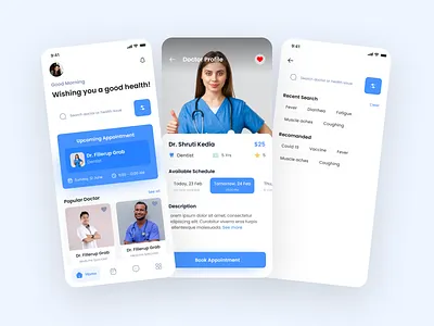 Healthy Life - Doctor app. design interaction design interface mobile app mobile ui product design ui uiux
