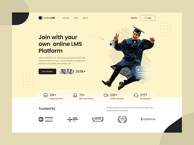 Online LMS Landing page ui Design landing page landing page design landing page ui design lms landing lms ui online course ui design online learning ui online learning ui design online lms