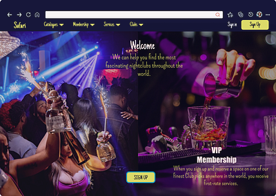 Web Landing for a Night Club branding design mobile app ui ux web design