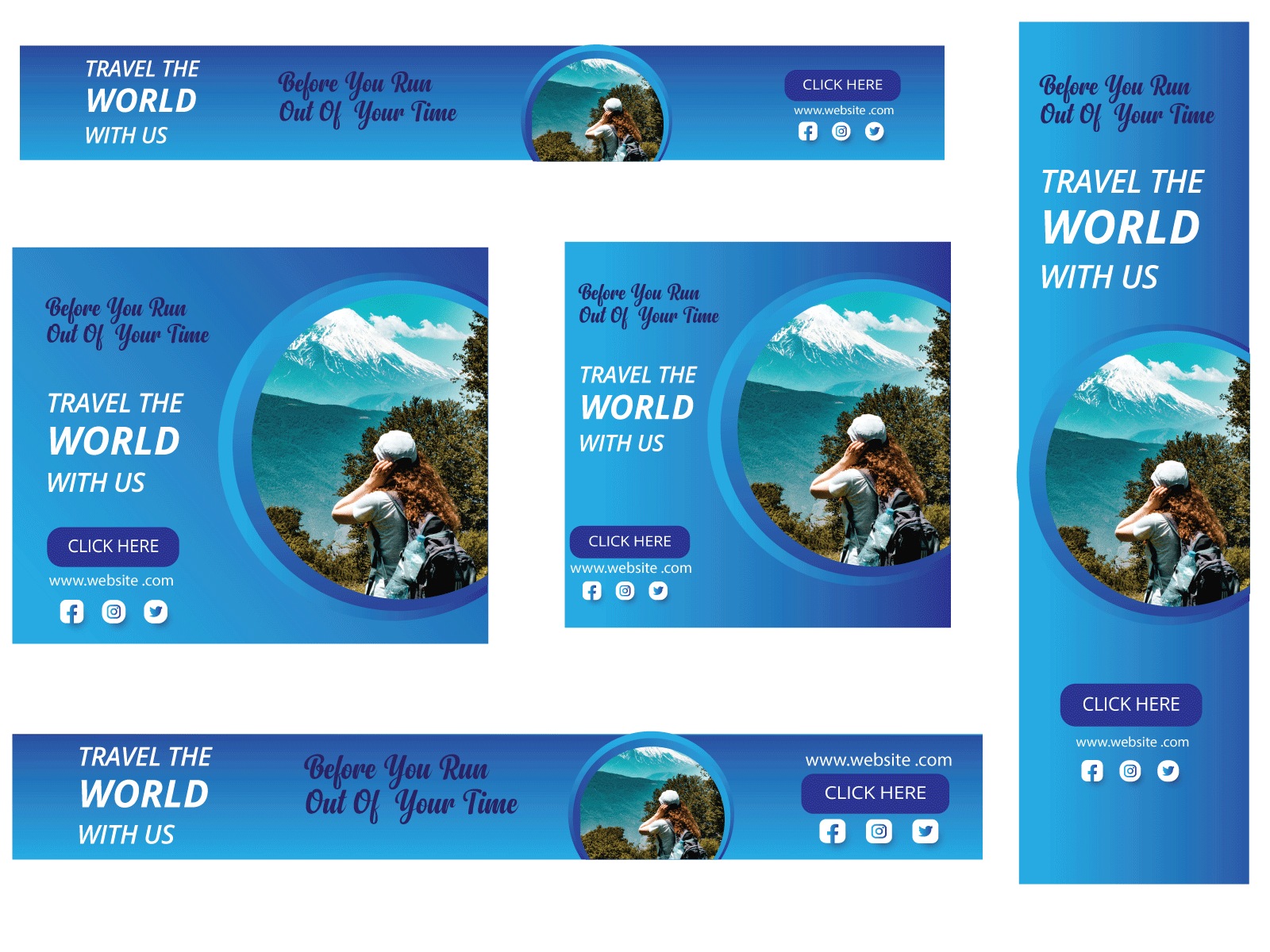 Travel Google Ads Banner Design banner brand design branding design graphic design illustration travel